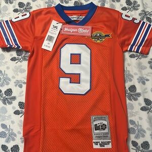 “Waterboy”Nostalgia Orange Mesh Jersey with White #9 and Blue Trim